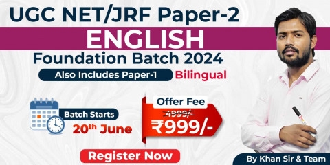 UGC NET/JRF (Paper-2) ENGLISH Foundation Batch 2024